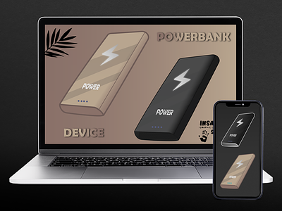 Stylish PowerBank (Banner ad) ad ado adobe illustration banner ad bedding color device fashion graphic design illustration mockup modern palm leaf powerbank ps sheet style vector