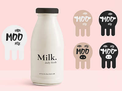 Logo - Milk Production (Mockup) ad adobe illustration bedding color branding farm farm milk glass bottle graphic design logo milk milk production mockup vector