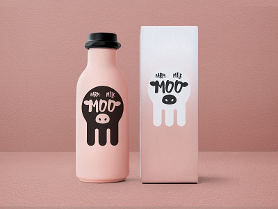 Logo - Milk Production (Mockup) ad adobe illustration bedding color branding carton pack farm milk glass bottle graphic design logo milk milk production mockup vector