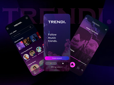 Music Player Concept app branding design graphic design logo mobile music podcast purple rubik spotify tidal tyga typography ui