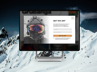 Newsletter Popup Overlay Concept alpin alpinus app branding design graphic design mammut northface poput poput overlay product ski snow ui winter