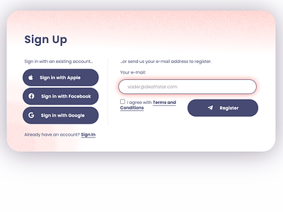 Daily UI 001 — Sign Up form css 3 dailyui dizen flat html 5 minimal prototype responsive sketch ui ux web
