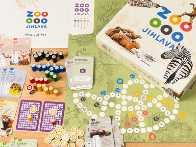 Board game for Zoo Jihlava board game custom font design dizen jihlava wood zoo