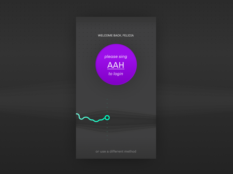 Daily UI 001 — Please sing 'AAH' to login app coach singin personal login ui daily