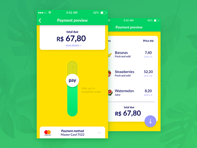 Daily UI 002 — Payment preview card checkout credit daily method payment slider ui