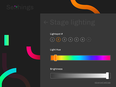 Daily UI 007 — Stage lighting control daily settings slider ui