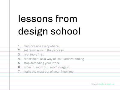 Lessons from design school