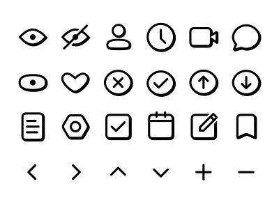 Variable width icon set, 2019 icon iconography