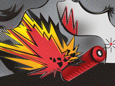 Disruption / Explosion article disruptive dissolve brush dynamite explosion fire halftone illustration smoke