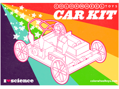 Colorwheel Toys Car Kit box design box box art design illustration vector