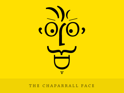 The Chaparral Face bright colour contrast emoticon emotion expression face flat font male man mean punctuation smile type typography yellow