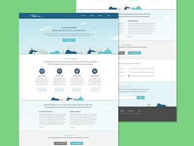 Sketch - Landing Page Concept Design blue cloud concept illustration landing page layout network sketch ui