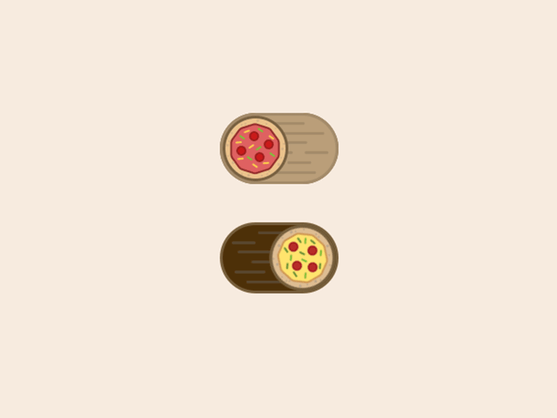 Pizza Toggle animated illustration pizza switch toggle ui