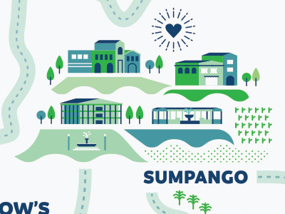 Sumpango Villages guatemala illustration map poster sumpango