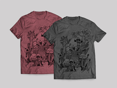 Plaid Monster Tshirt design illustration line monster plaid tshirt