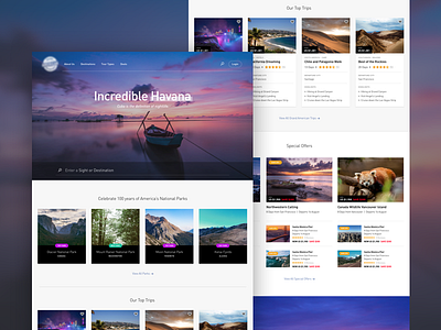 Adventure Travel Homepage - Concept by Yvonne Ho for Orium on Dribbble