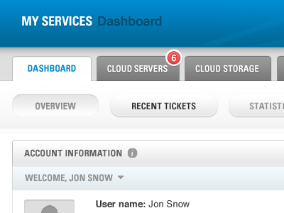 Dashboard navigation account cloud dashboard navigation ui
