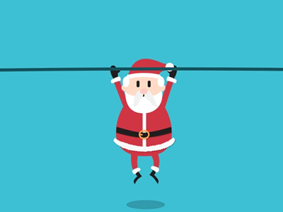 Santa Push ups animation blue character gif gyphy push ups santa sport