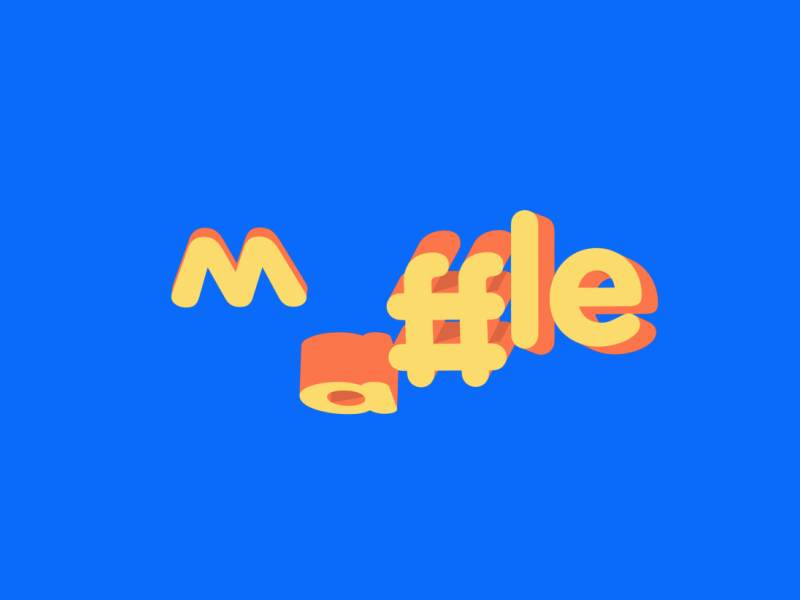 Hello Waffle 3d brand animation channel colors flat gif ident loop orange rotate smooth waffle