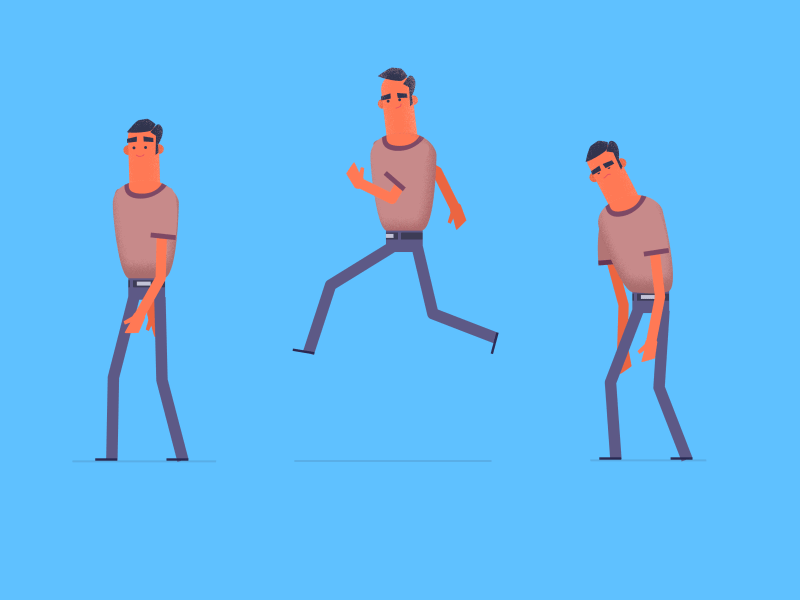 Character Cycles 2d after effects animation character character design cycle daily run tired walk