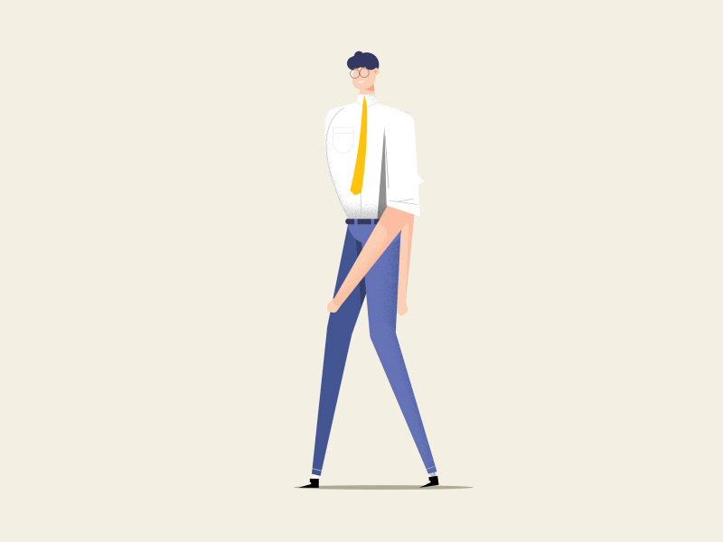 Businessman Walk 2d animation business character cycle gif illustration loop man shape layers walk