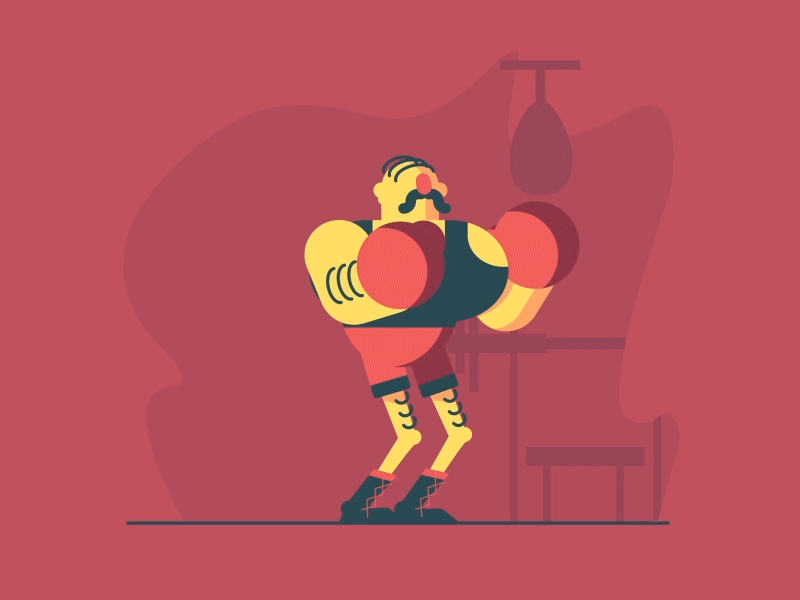 Boxer Hitting animation box boxer character design fight illustration
