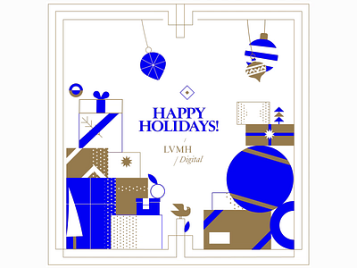LVMH Xmas Poster 2d after effect animation colors design flat gif gift card holidays illustration loop poster shape layers ui