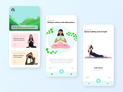 Yoga and meditation app - Mobile UI concept