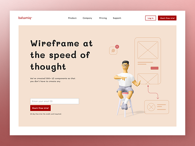 Balsamiq landing page redesign concept
