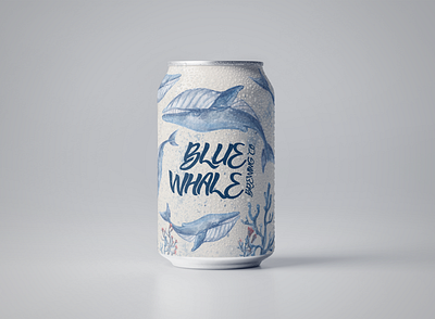 Blue Whale Brewing Co. Can Design brandidentity branding can candesign design graphic graphic design illustration logo product whale