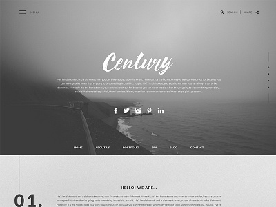 Century black bw design minimal simplicity theme ui ux web