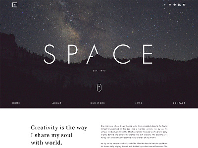 S P A C E clean design elegant landing modern page simple space ui ux web