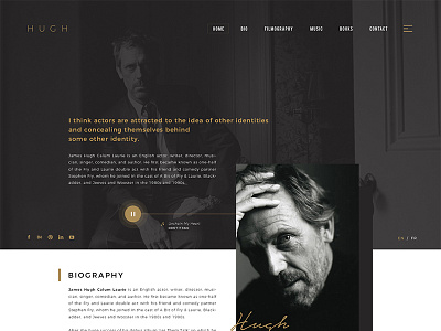 Hugh Laurie Personal Website colors design gold graphic hugh laurie personal ui ux web