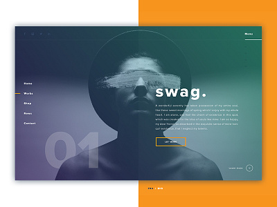 Portrait UI Concept bw contrast design details gradient portrait swag ui ux web