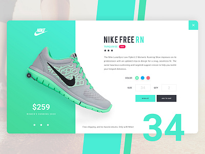 Nike Product Page colors details layout nike online page product shop ui ux