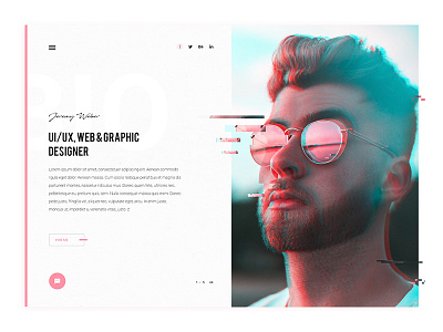 Portfolio UI Concept colors design designer glitch minimalistic photoshop portfolio ui ux web