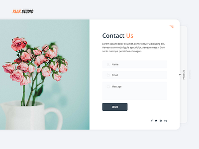 Contact Form clean contact details flower form layout modern ui ux