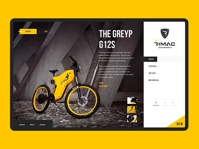 Greyp Bikes UI Concept colors concept design layout redesign rimac ui ux web