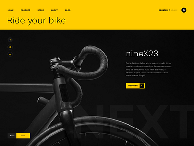 Bike UI Concept bike black design details layout minimal ui ux web website