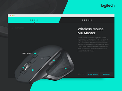 MX Master UI dark hardware layout logitech master minimal mx ui ux