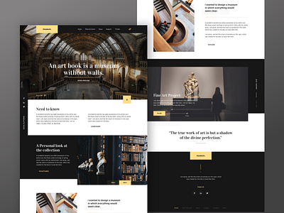 museum. art clean design landing layout museum ui ux website