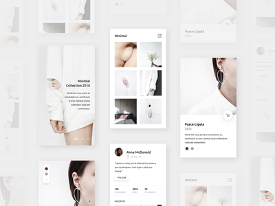 White Fashion app clean fashion ios iphone layout minimal mobile photograpy ui ux