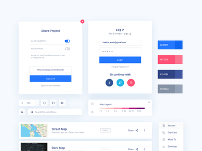 Map UI Exploration app components concept dashboard exploration legend map platform style guide tool ui ux visual