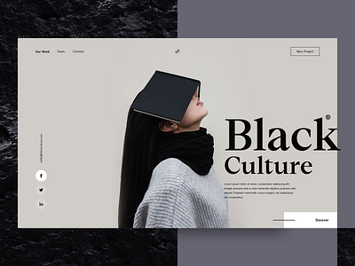 Black Culture agency black clean dark exploration interaction landing layout minimal modern typography ui ux web website