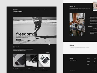 capital clean concept dark design interaction interface landing layout minimal typography ui ux visual web website