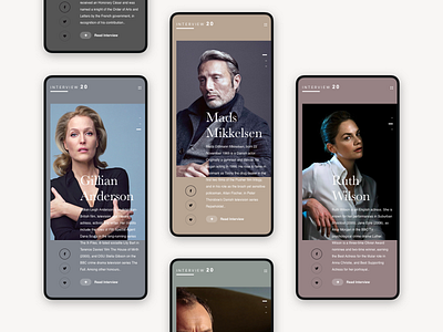 Interview20 Mobile UI actors actress app art clean colors concept exploration interaction interview ios layout minimal ui ux