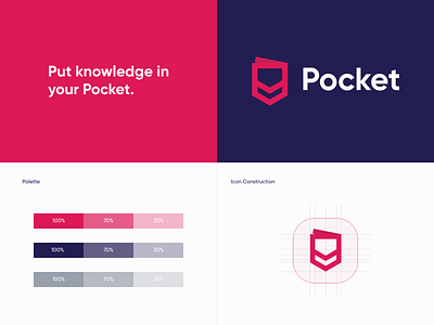 Pocket Logo Redesign app branding clean concept design exploration graphic design icon iconography identity logo logotype modern pocket reading redesign save symbol typography visual