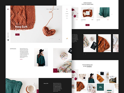 Soft clean colors design details fashion interaction interface landing layout minimal modern online shop online shopping store typography ui ux web website