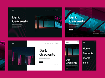 Layout. clean colors concept dark design details exploration gradient interaction interface ios landing layout minimal modern typography ui ux web website