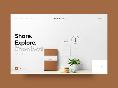 MinimaStock clean concept design details interaction interface landing layout minimal modern typography ui ux web website